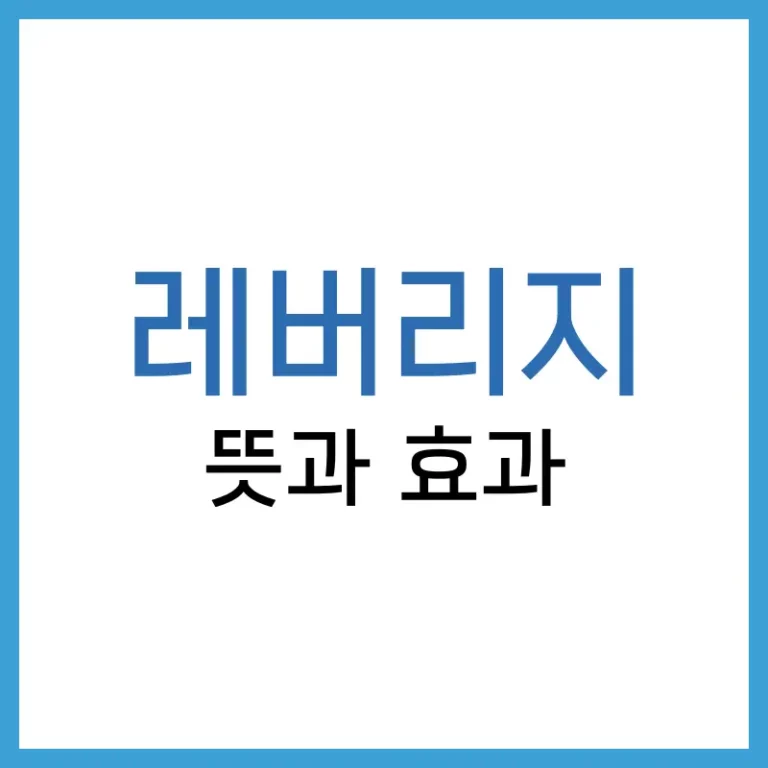 레버리지 뜻과 효과 완벽 정리: 돈과 기회를 키우는 힘 4 레버리지뜻