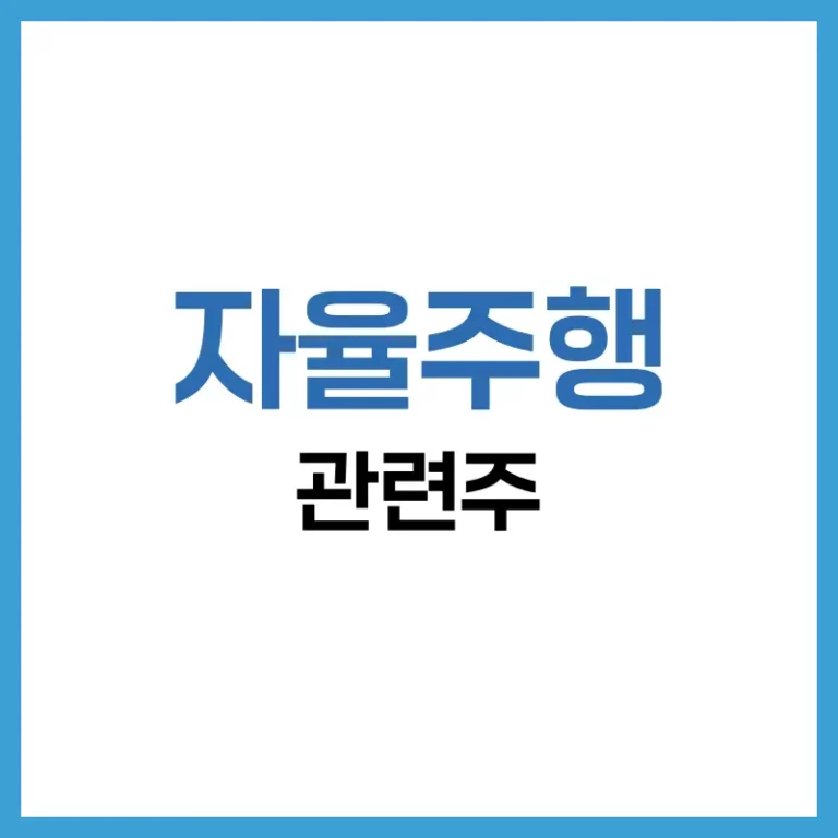 자율주행 관련주 2025년 정리: 테슬라부터 현대차, AI 로봇 ETF까지 한눈에! 5 자율주행 대장주