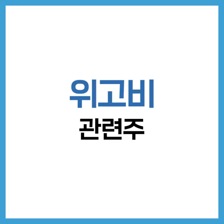 위고비 관련주 2025 가이드 – 수혜주, 리스크, 투자전략까지 4 위고비