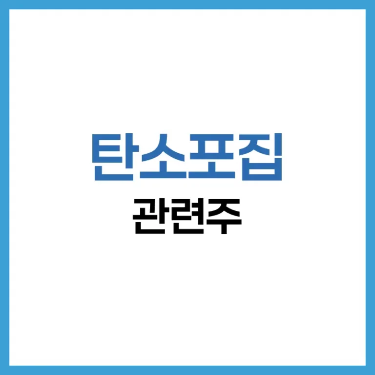2025 탄소포집 관련주 완벽 정리: 국내외 기술주와 미국 투자 유망주 비교 분석 5 탄소포집 관련주